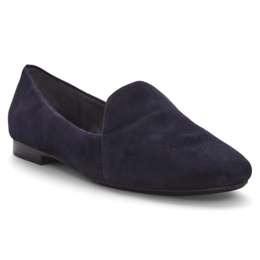 Castle Flat in Navy Suede