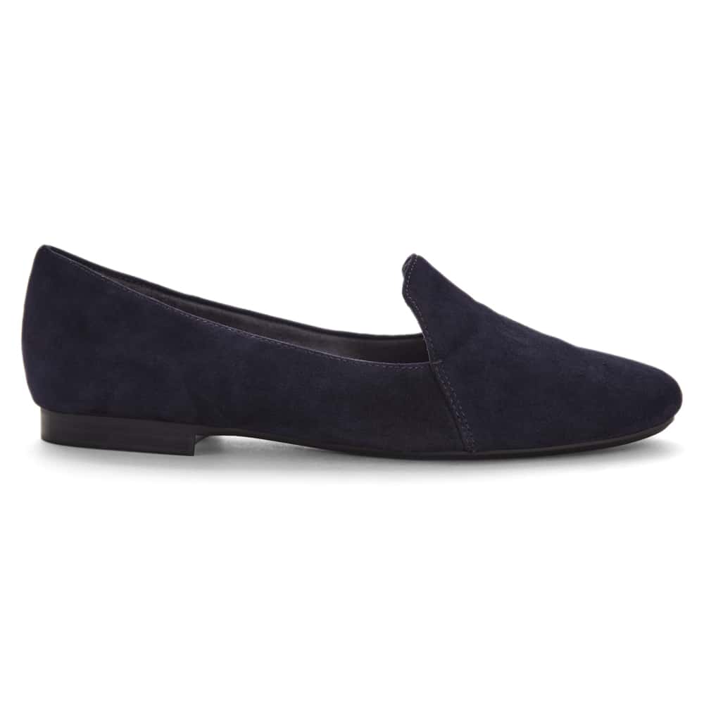 Castle Flat in Navy Suede