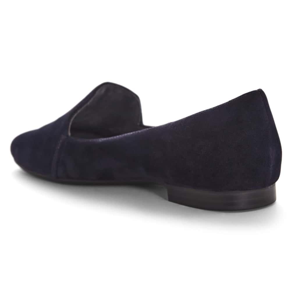 Castle Flat in Navy Suede