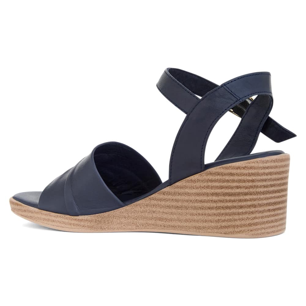 Celia Wedge in Navy Leather