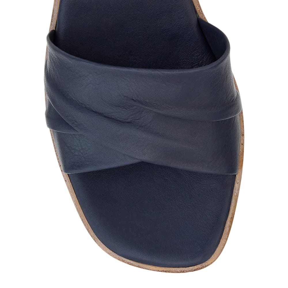 Celia Wedge in Navy Leather