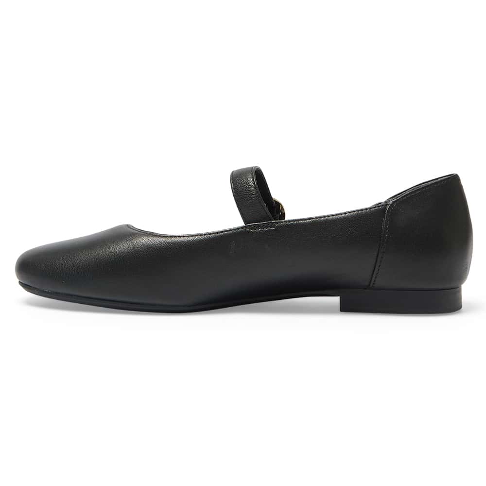 Colby Flat in Black Leather