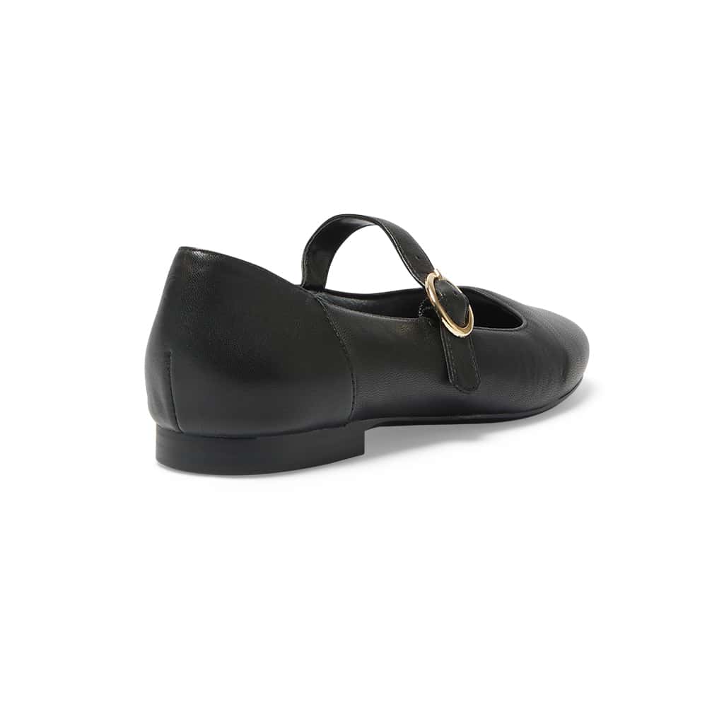 Colby Flat in Black Leather