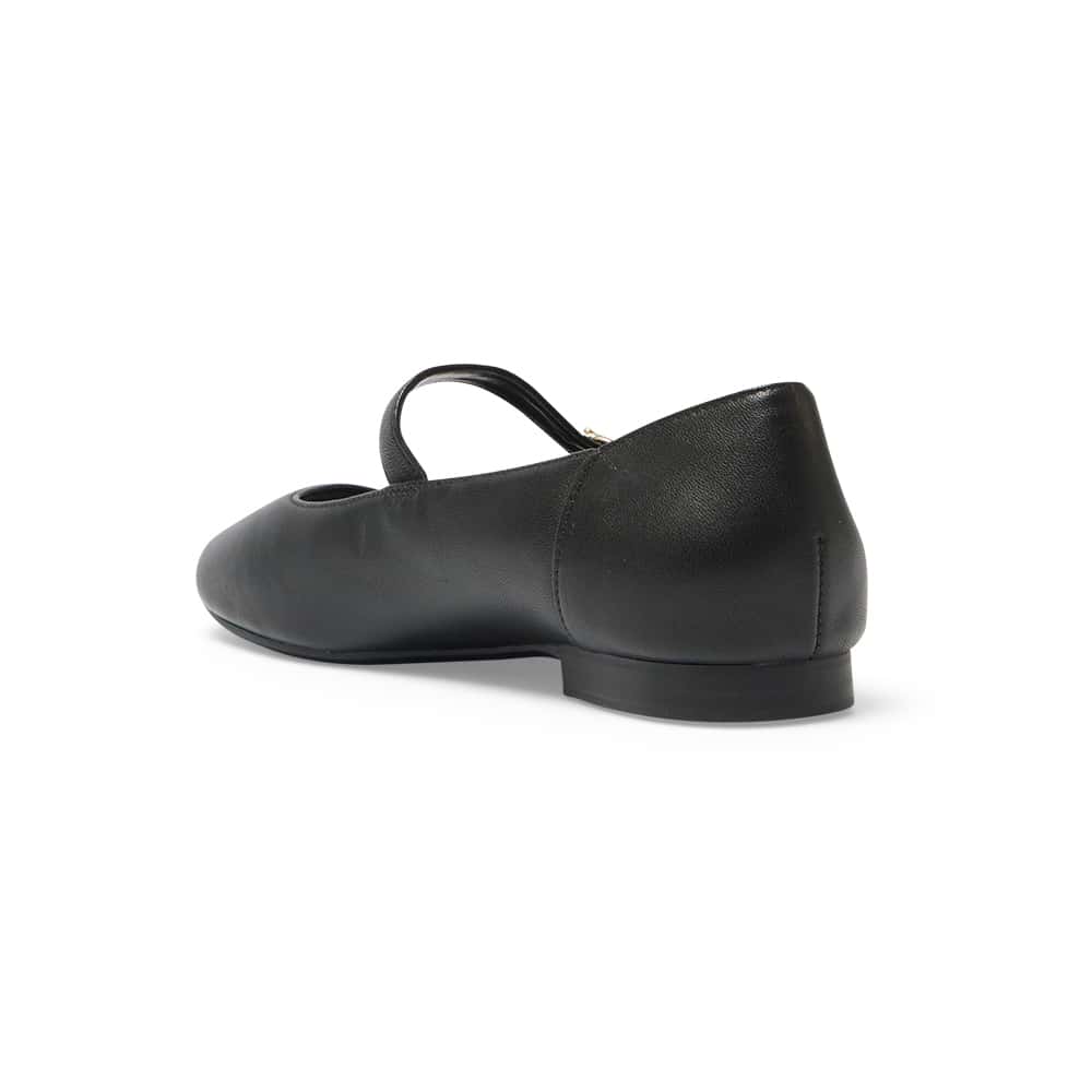 Colby Ballet Flat in Black Leather