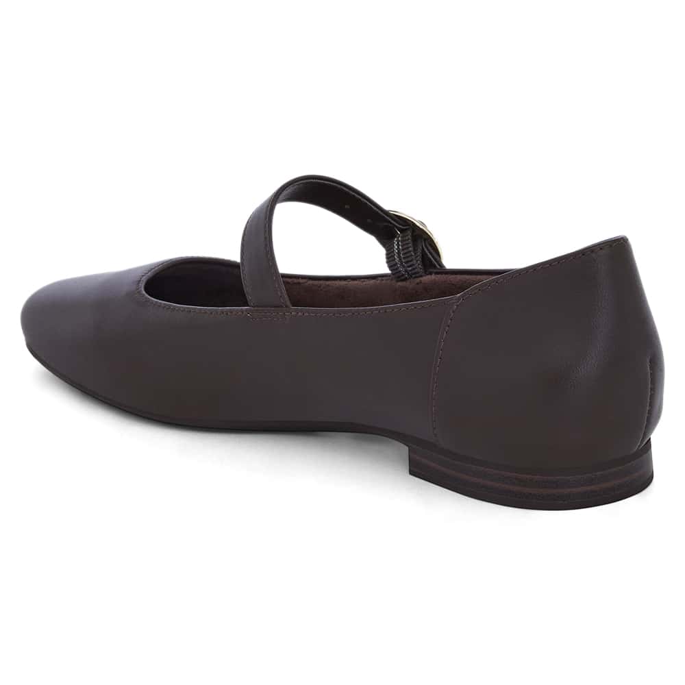 Colby Ballet Flat in Chocolate  Leather