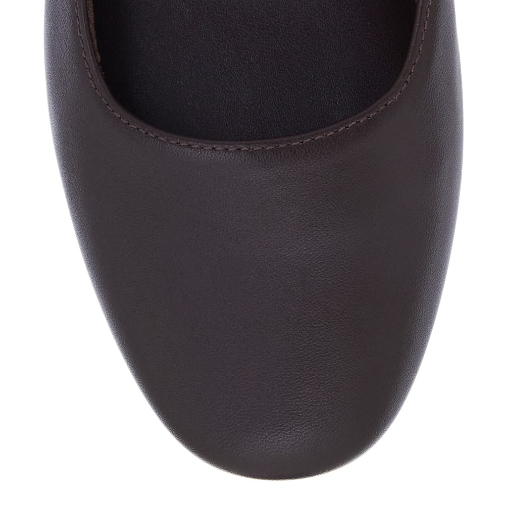 Colby Ballet Flat in Chocolate  Leather