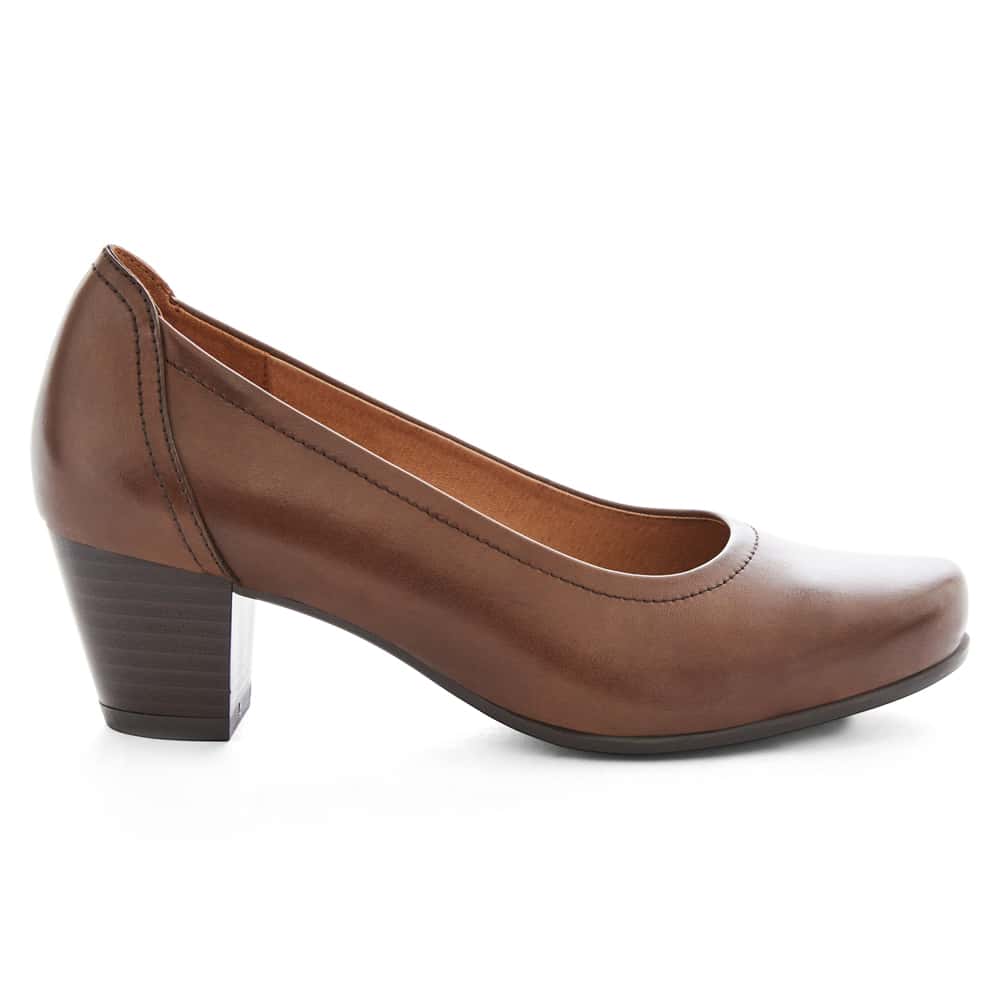 Cyrus Heel in Brown Leather