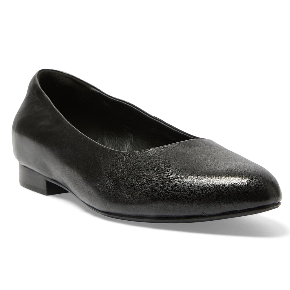 Dame Ballet Flat in Black Leather