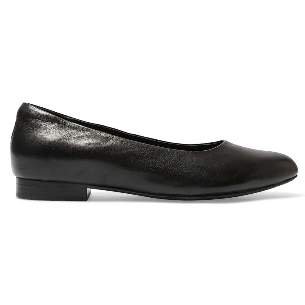 Dame Ballet Flat in Black Leather