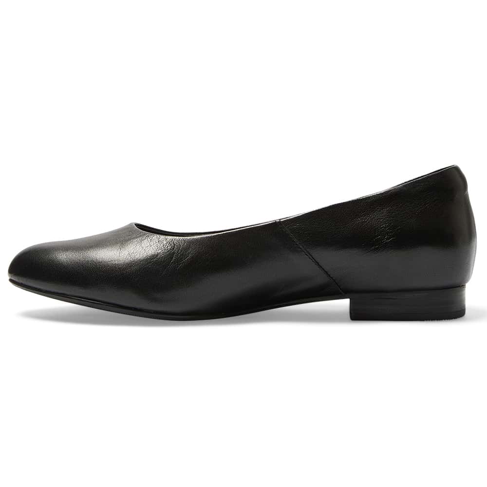 Dame Ballet Flat in Black Leather