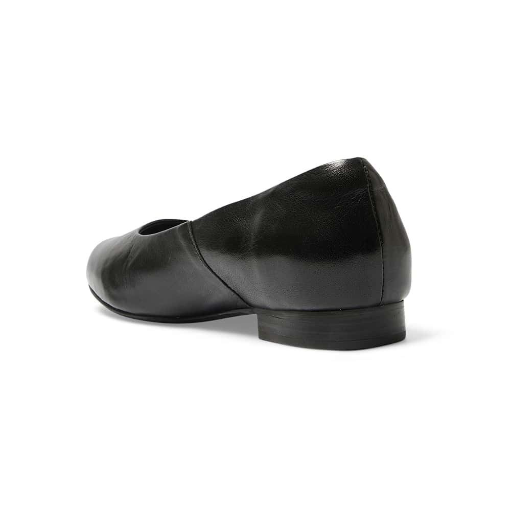 Dame Ballet Flat in Black Leather