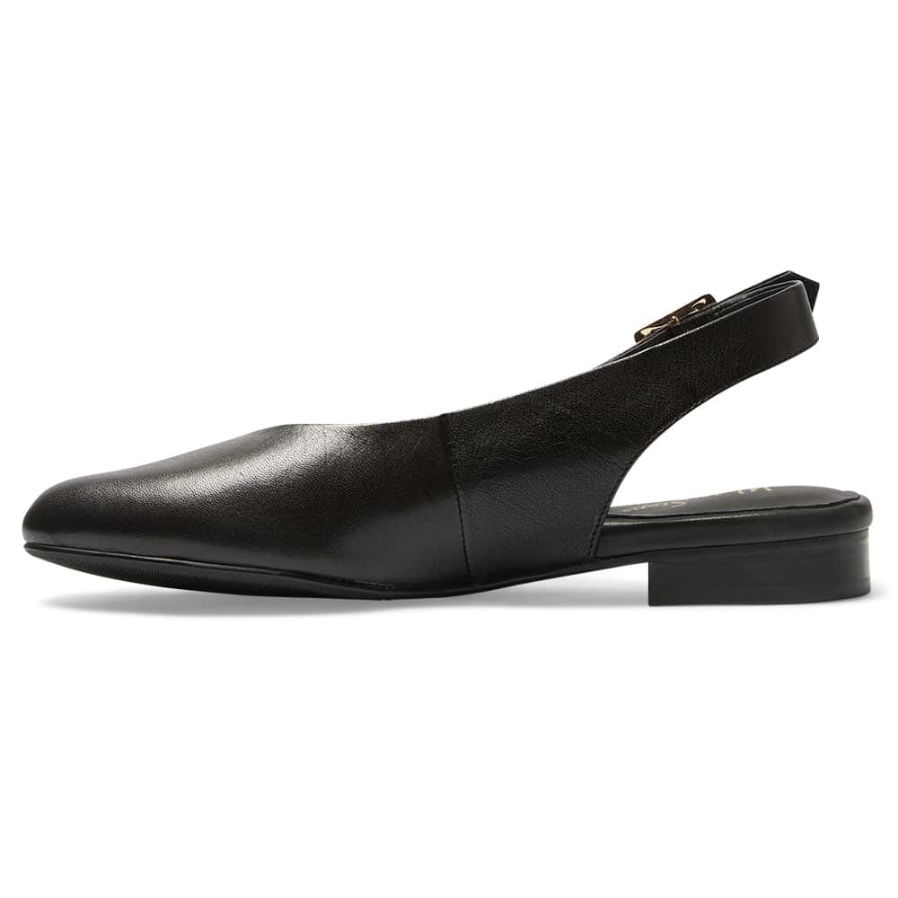 Delta Ballet Flat in Black Leather
