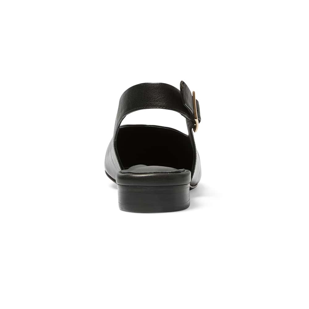 Delta Ballet Flat in Black Leather