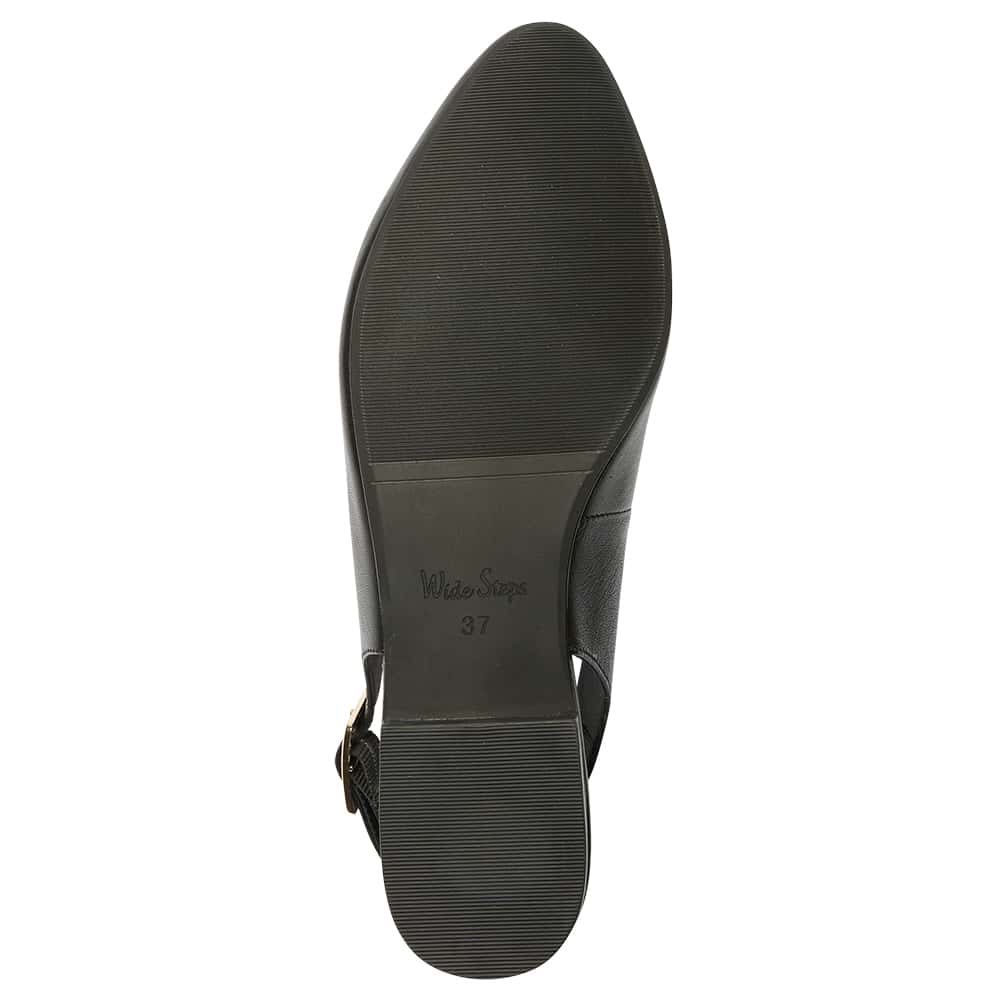 Delta Ballet Flat in Black Leather
