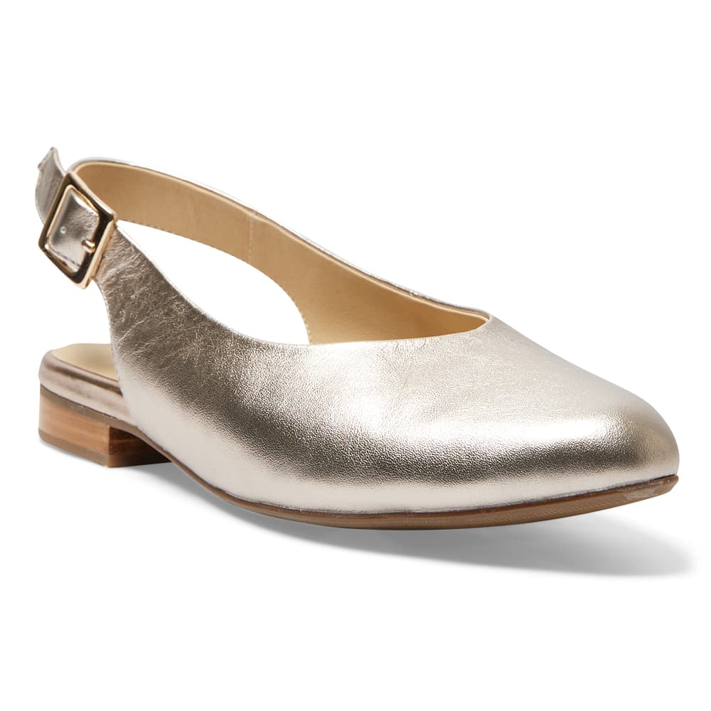 Delta Ballet Flat in Pewter Leather
