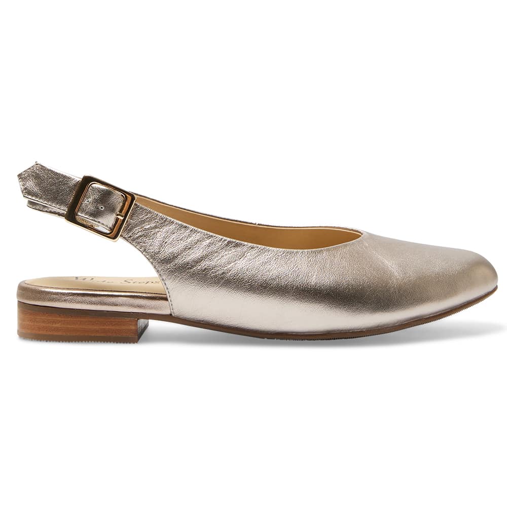 Delta Ballet Flat in Pewter Leather