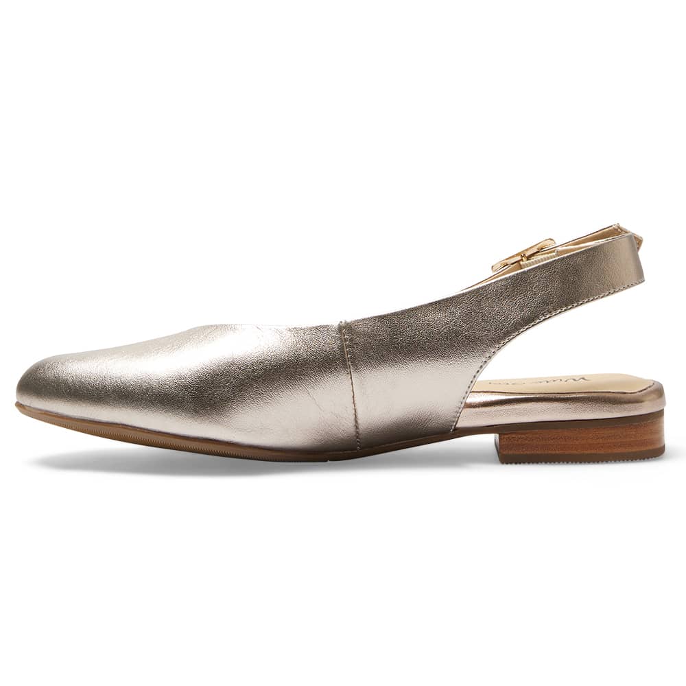 Delta Ballet Flat in Pewter Leather