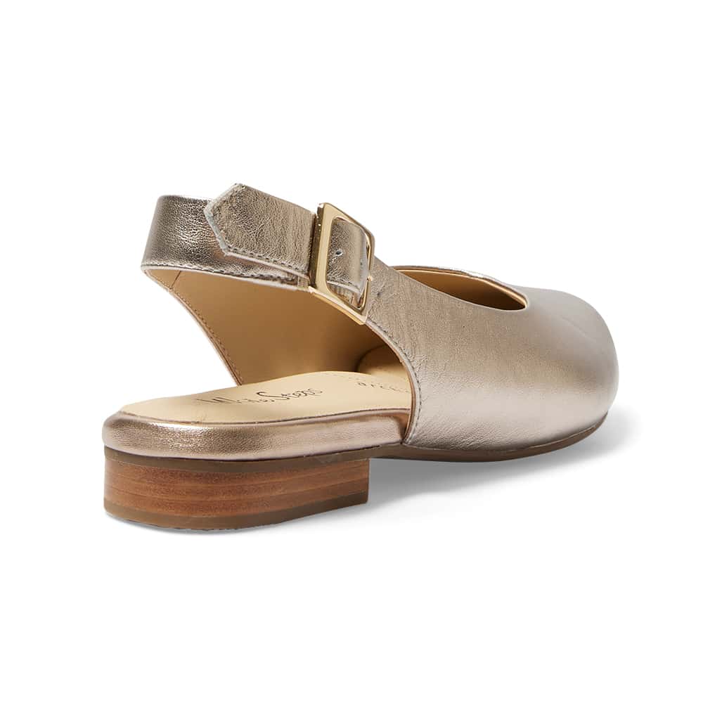 Delta Ballet Flat in Pewter Leather