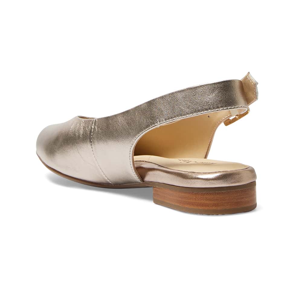 Delta Ballet Flat in Pewter Leather