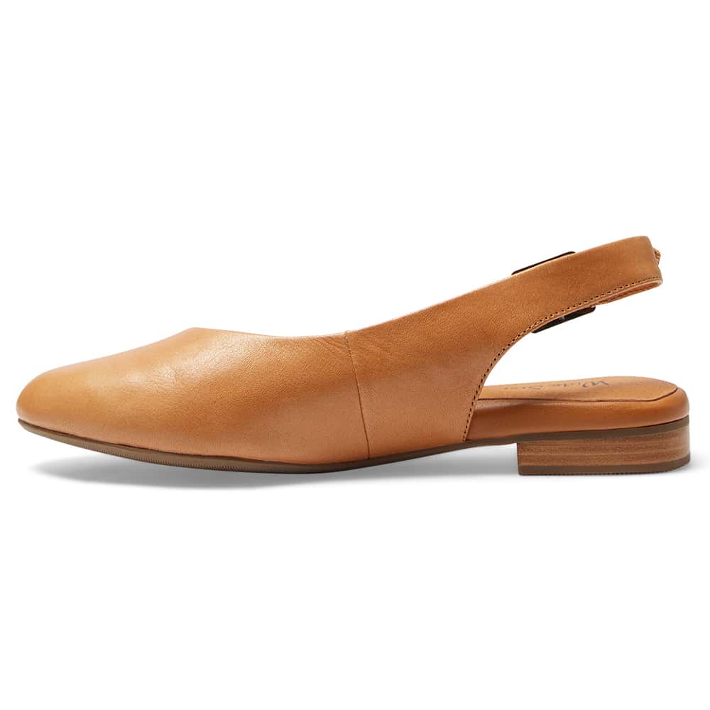 Delta Ballet Flat in Tan Leather