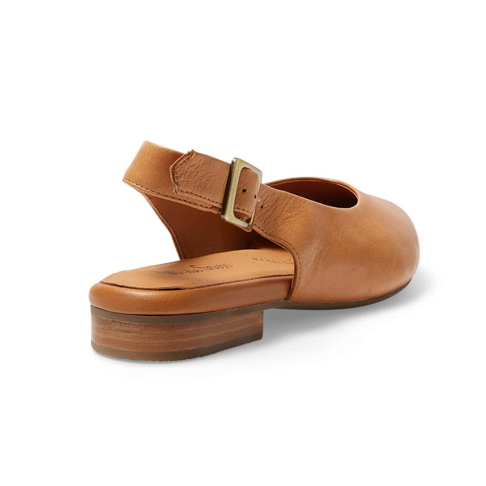 Delta Ballet Flat in Tan Leather