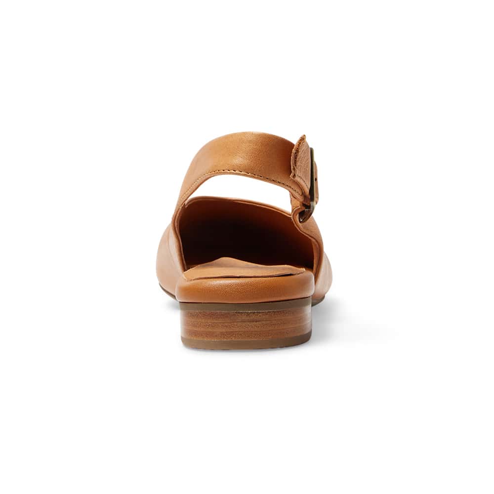 Delta Ballet Flat in Tan Leather