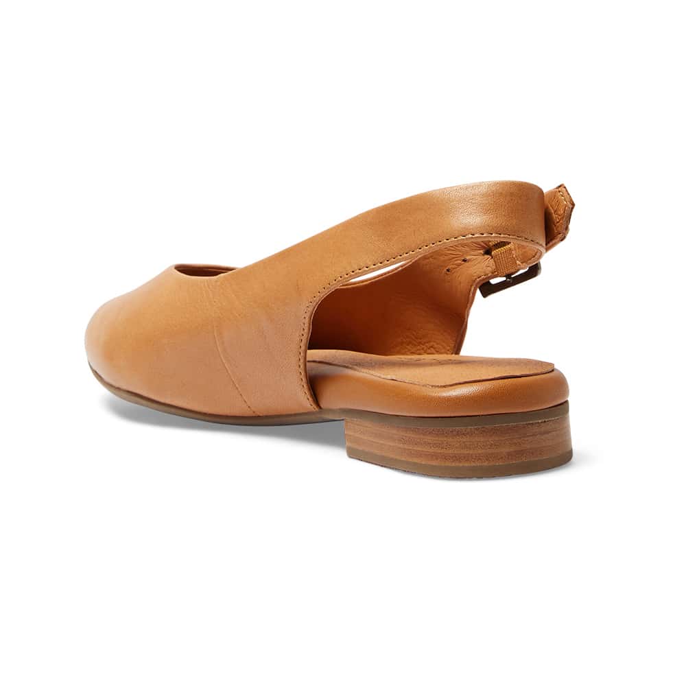 Delta Ballet Flat in Tan Leather