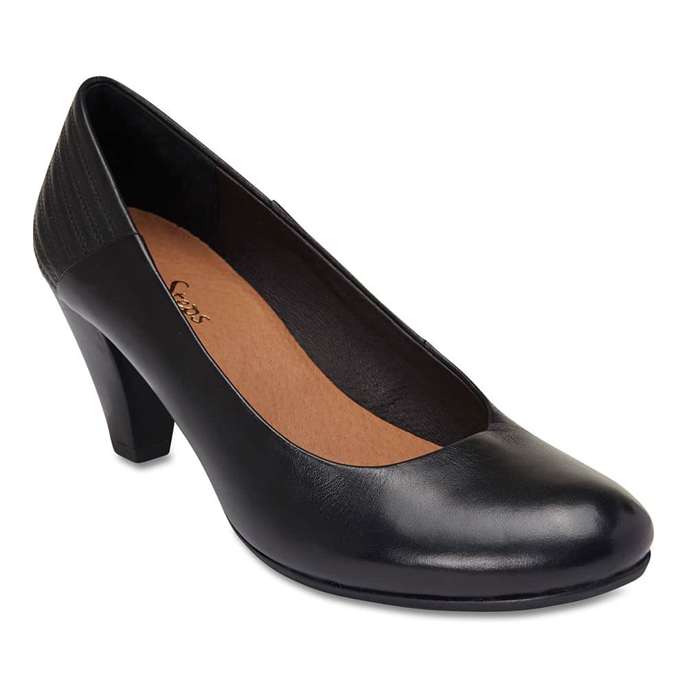 Edina Heel in Black Leather