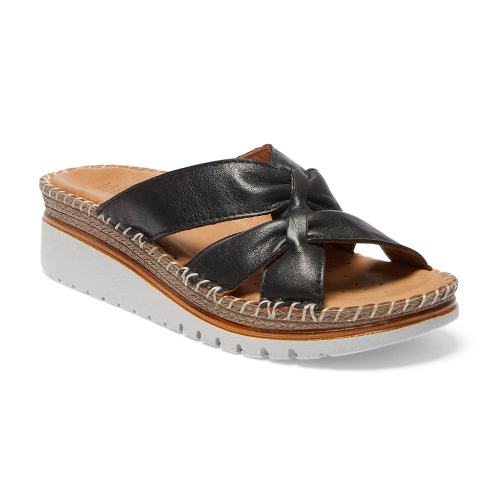 Hannah Slide in Black Leather