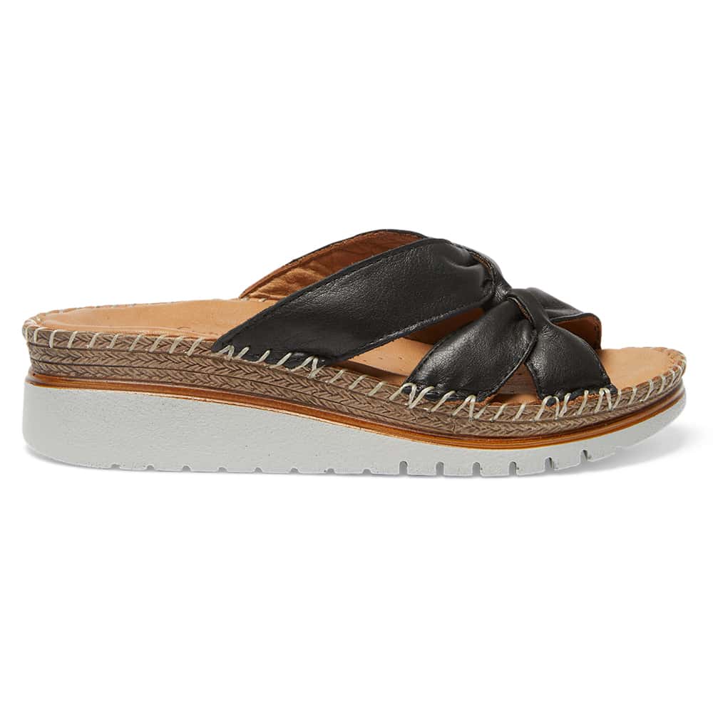 Hannah Slide in Black Leather