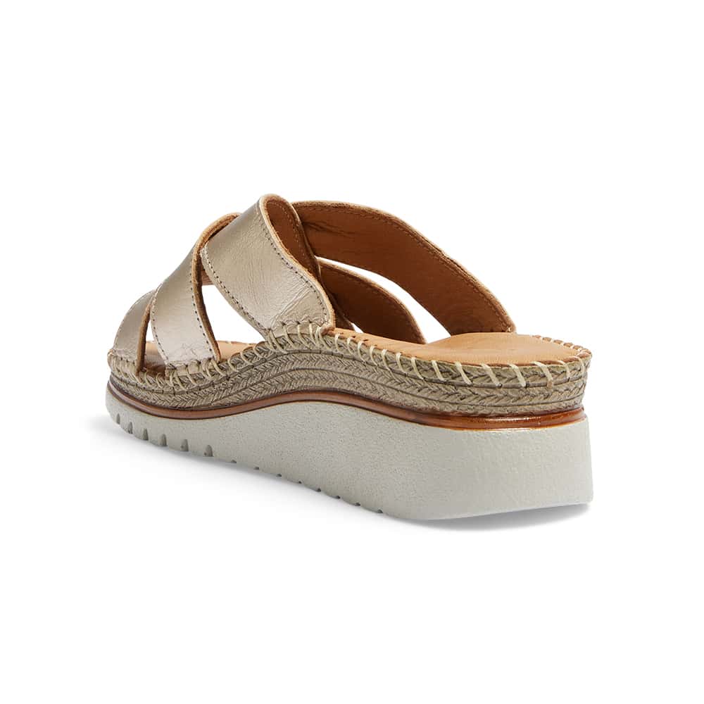 Hannah Slide in Pewter Leather