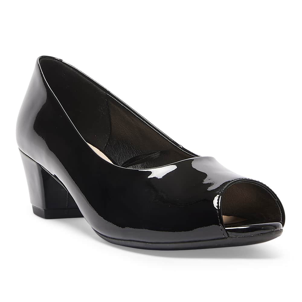 Hilary Heel in Black Patent