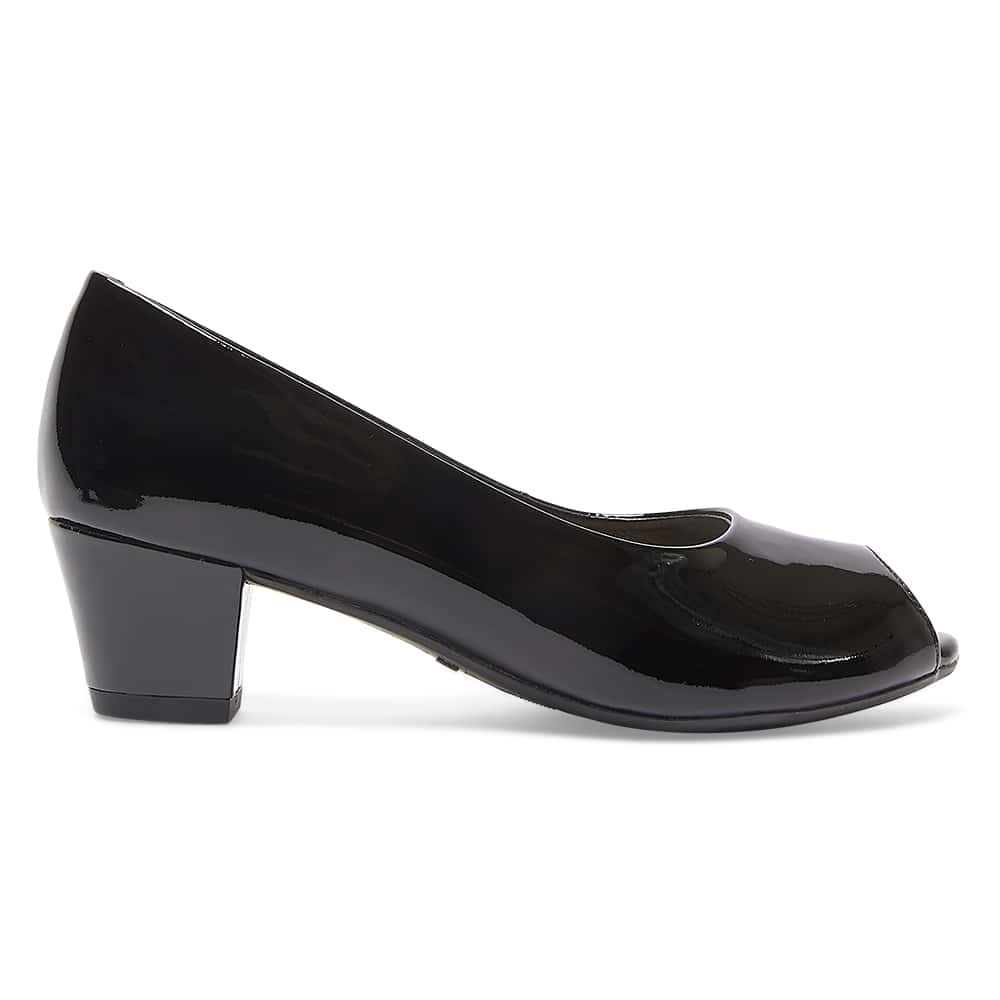 Hilary Heel in Black Patent