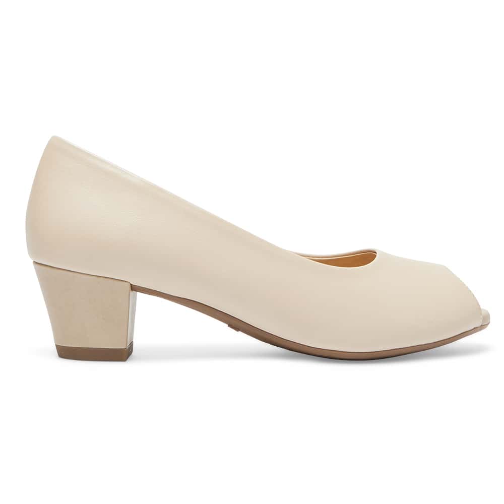 Hilary Heel in Nude Leather