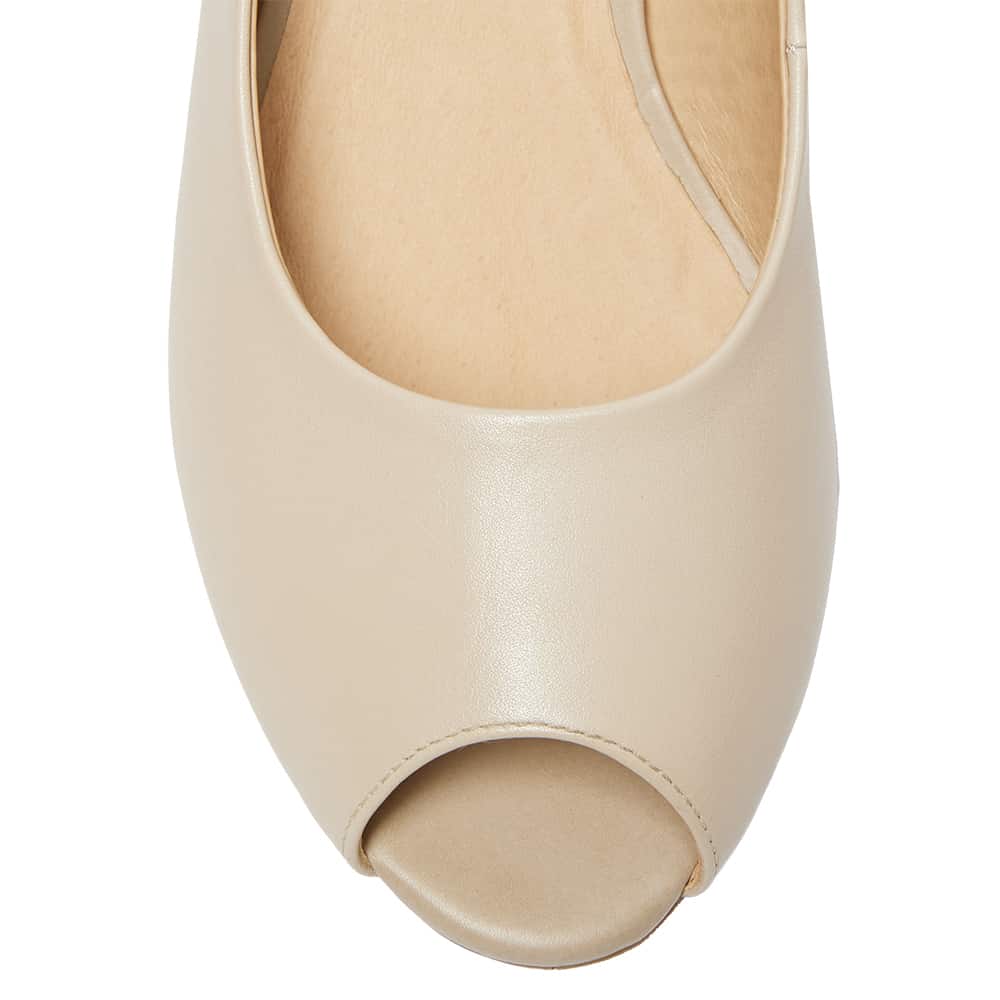 Hilary Heel in Nude Leather