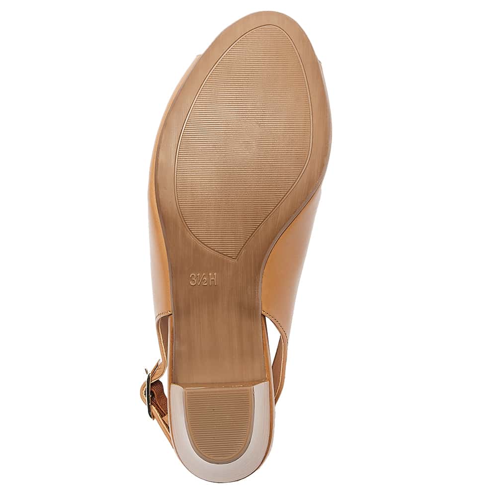 Hilda Heel in Tan Leather