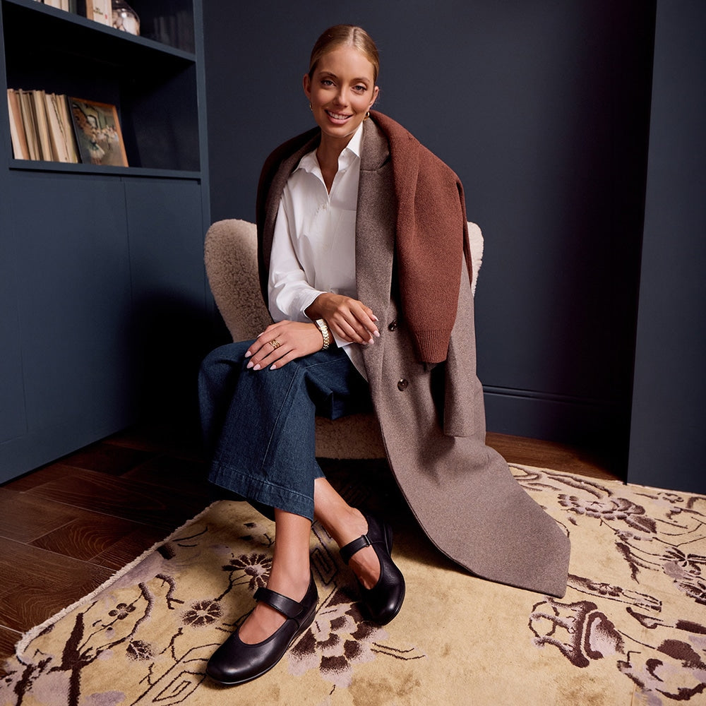Maguire Ballet Flat in Black Leather