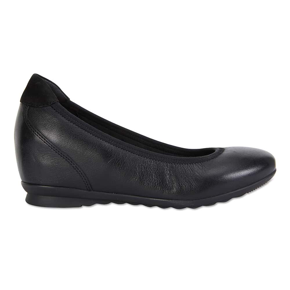 Norah Heel in Black Leather