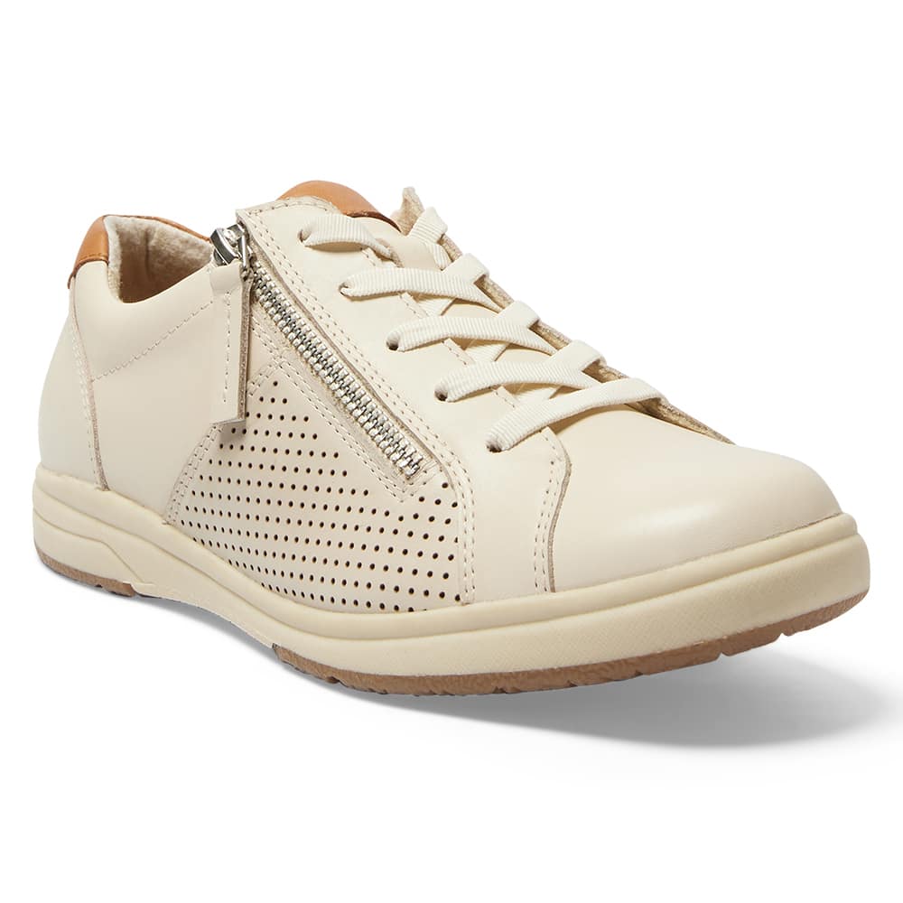 Normandy Sneaker in Bone/tan Leather