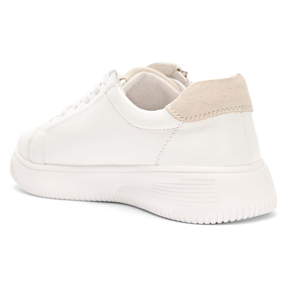 Novella Sneaker in White And Taupe Leather
