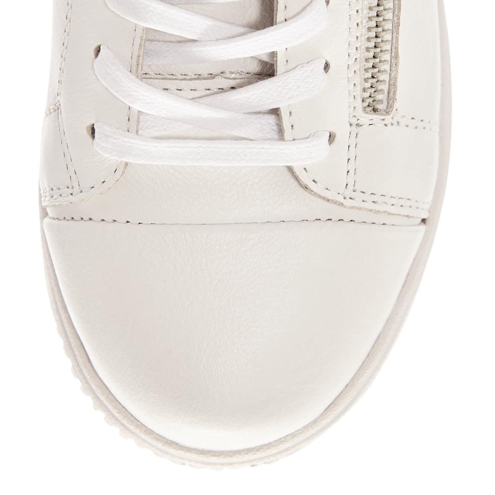 Novella Sneaker in White And Taupe Leather