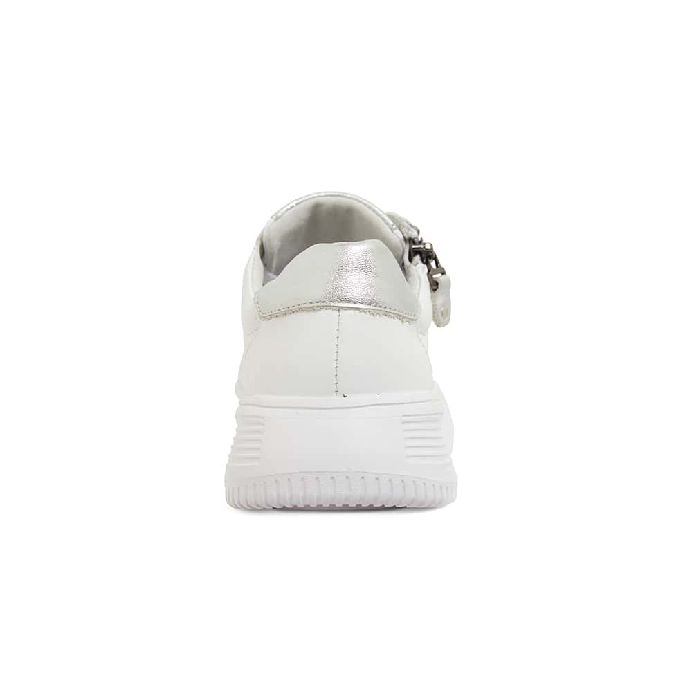 Novella Sneaker in White And Silver Leather