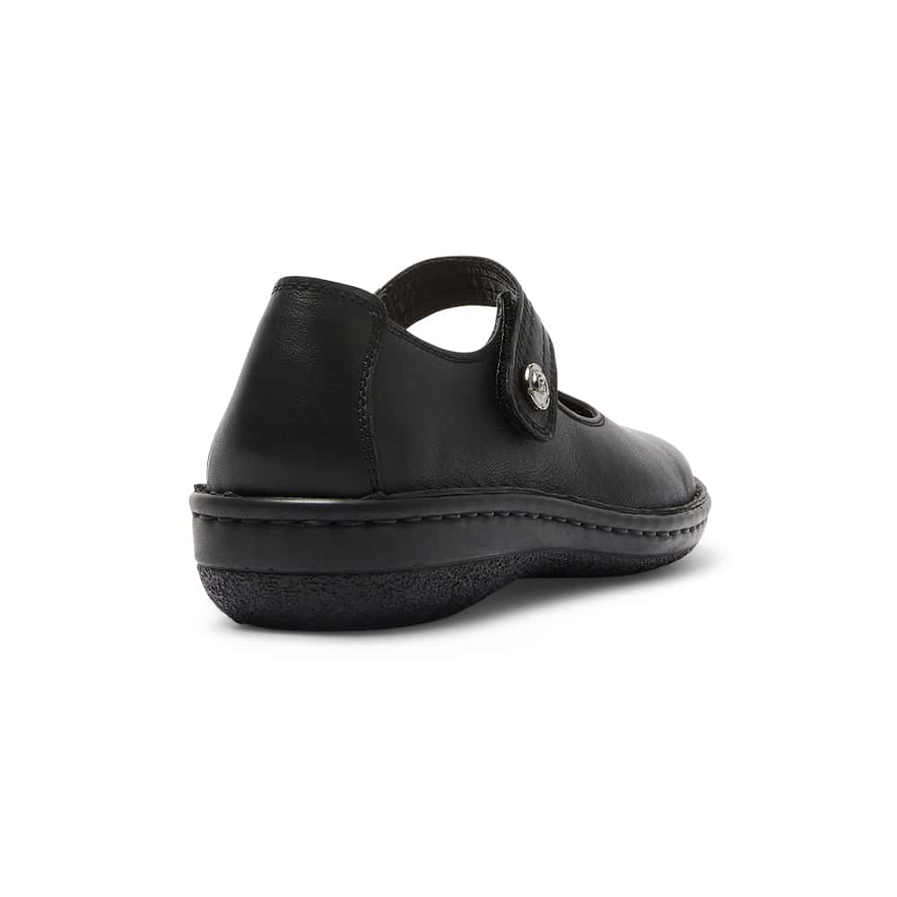 Radius Ballet Flat in Black Leather