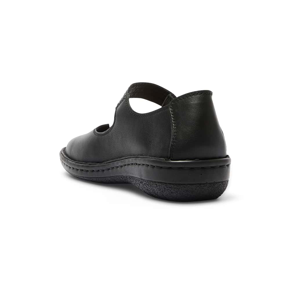 Radius Ballet Flat in Black Leather