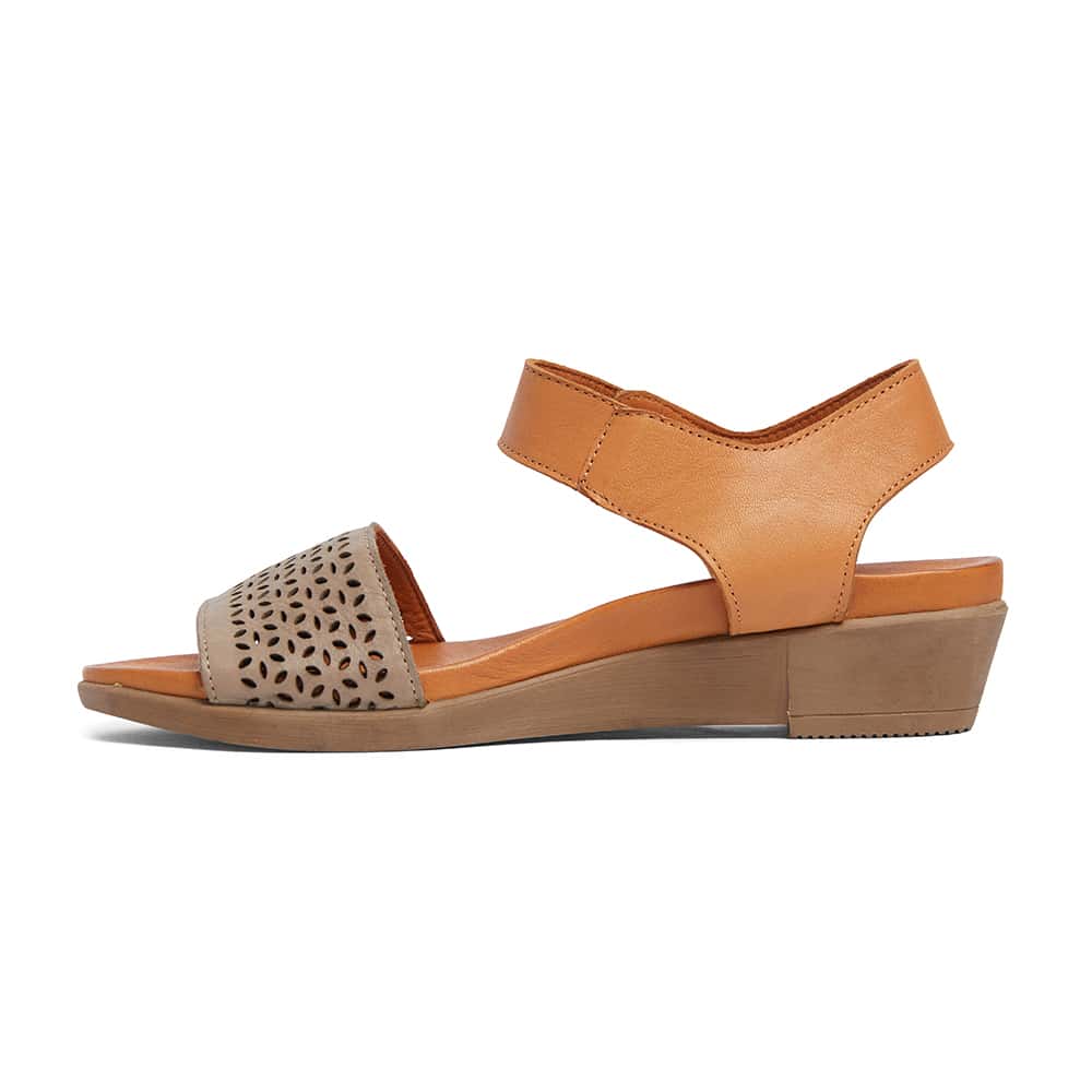 Accord Sandal in Taupe And Cognac Leather