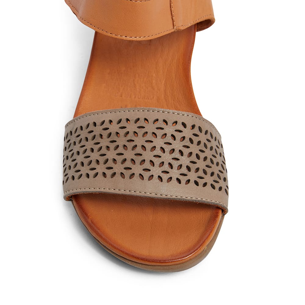 Accord Sandal in Taupe And Cognac Leather