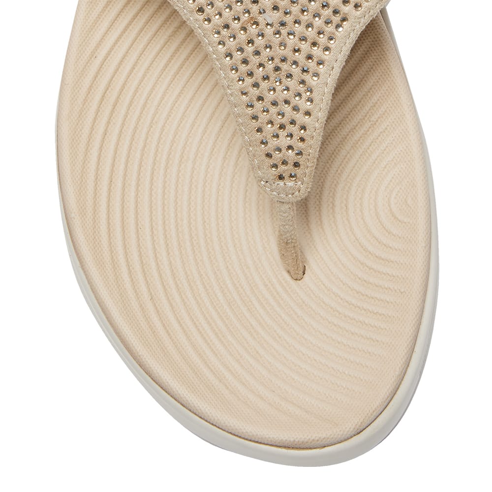 Lantern Wedge in Beige Diamante