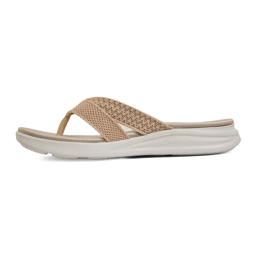 Magda Slide in Beige Stretch