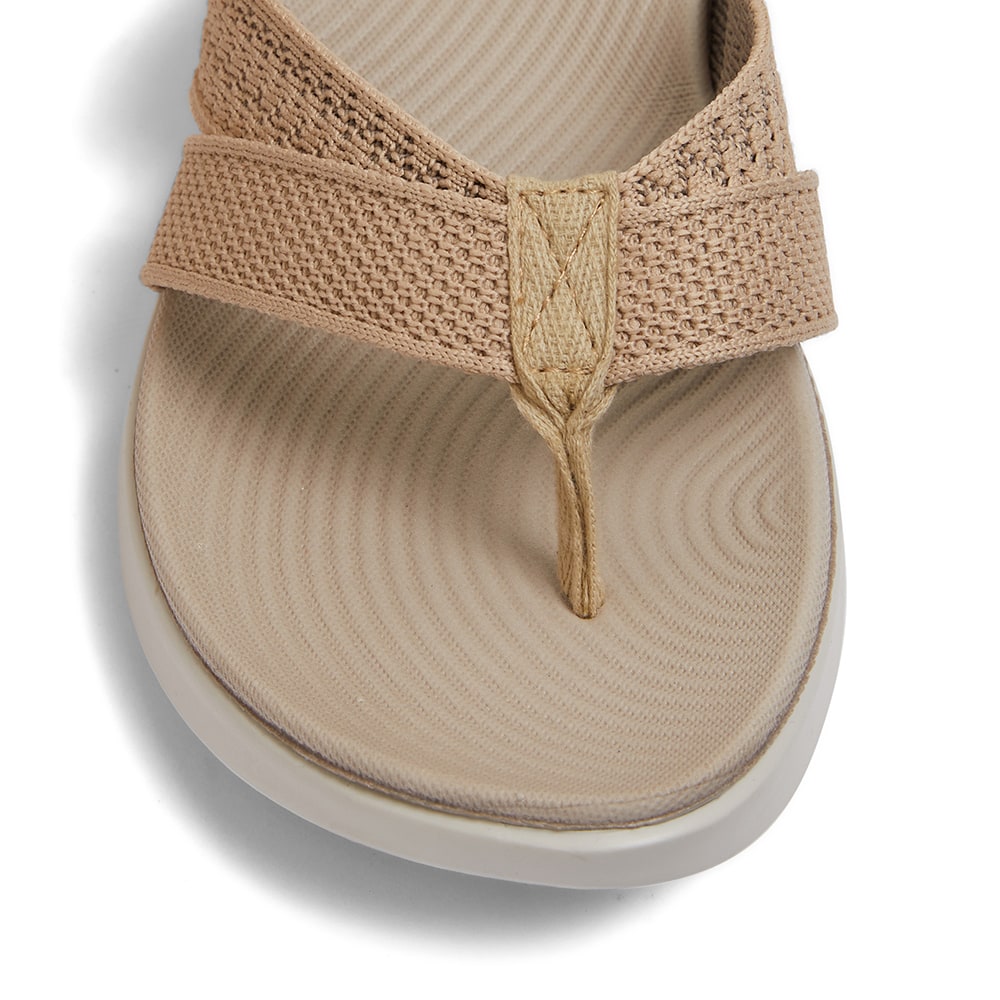Magda Slide in Beige Stretch