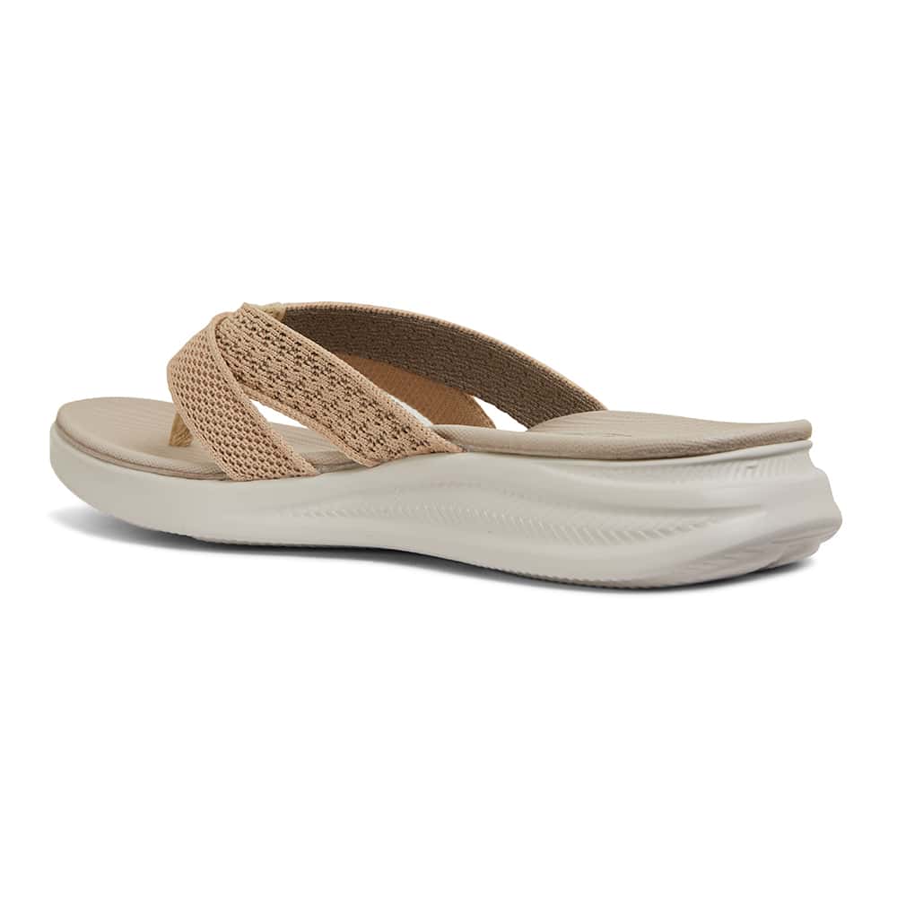 Magda Slide in Beige Stretch